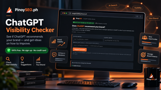 PinoySEO ChatGPT Visibility Checker tool interface